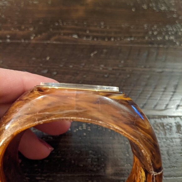 Vintage Lucerne Swiss Watch Untested For Repair - Bangle Bracelet Style Resin - Picture 8 of 11